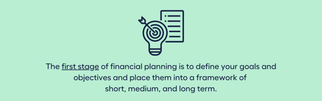 First Stage of Financial Planning is Defining Goals and Objectives