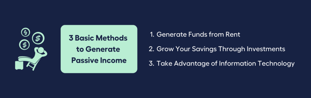 Three Basic Methods to Generate Passive Income
