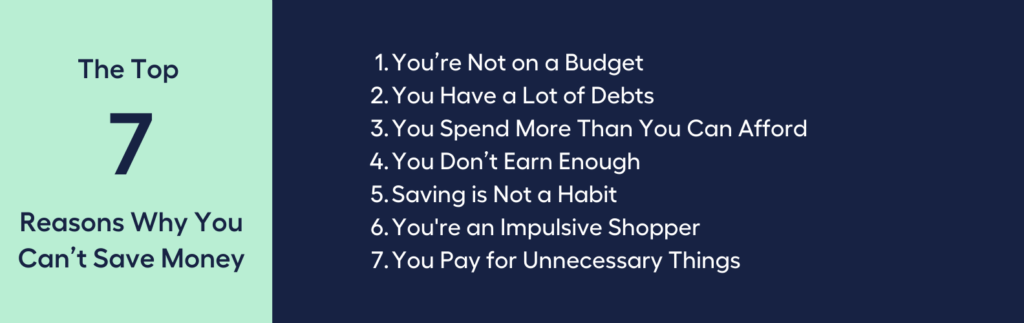Top 7 Reasons Why You Can’t Save money