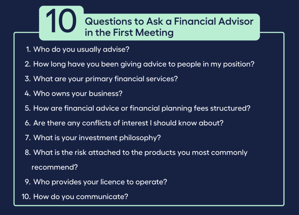 10 Questions to Ask a Financial Advisor in the First Meeting